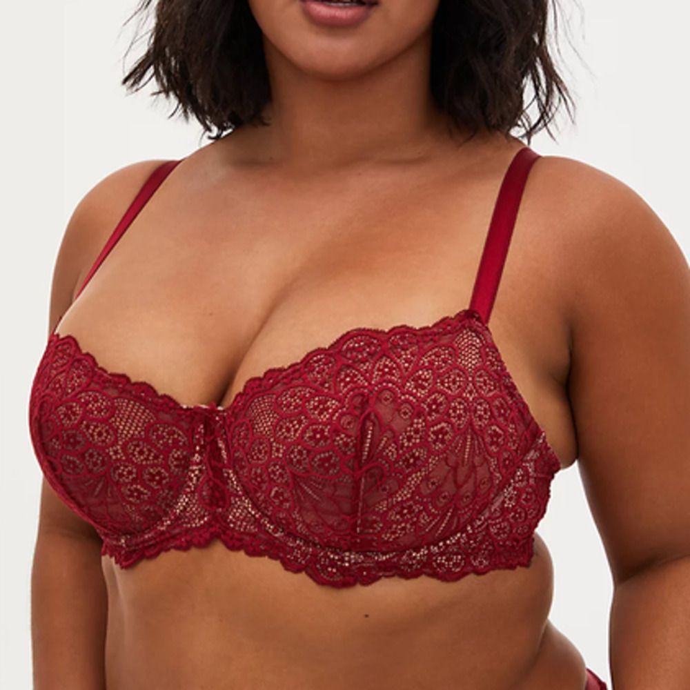 Torrid Curve Balconette Unlined Peacock Lace Straight Back Bra Size 48B NEW